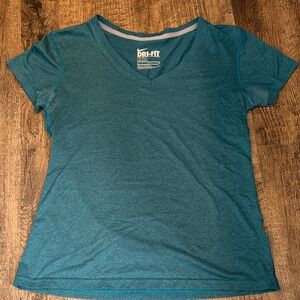 Nike Women's Teal Dri-FIT V-Neck Tee